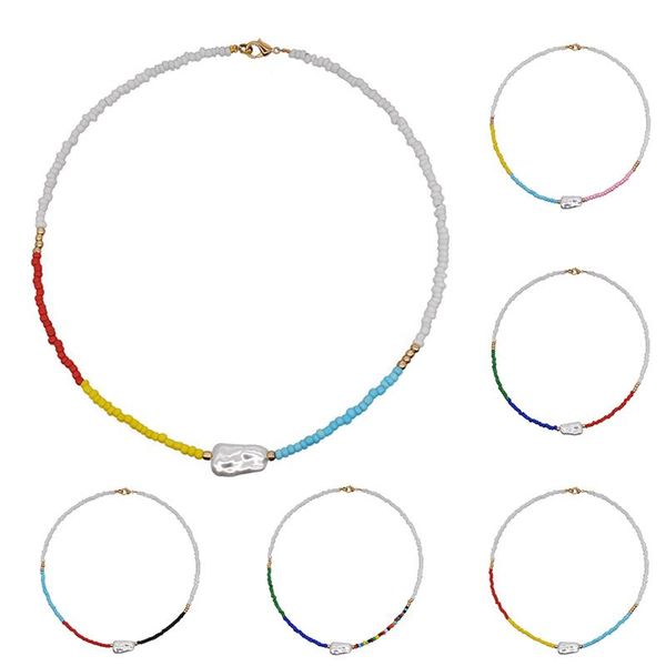 chains cosyoo 2021 european and american sweet colorful bohemia ethnic boho fashion beaded clavicle necklaces for lady jewelry, Silver
chains cosyoo 2021 european and american sweet colorful bohemia ethnic boho fashion beaded clavicle necklaces for lady jewelry, Silver