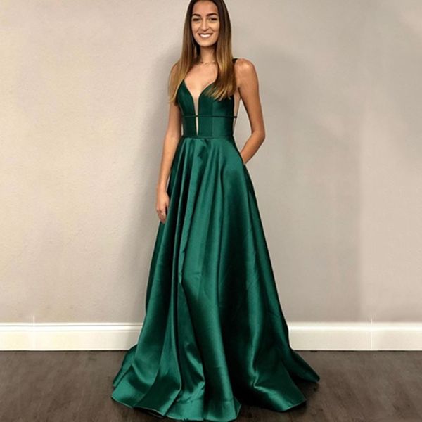 2021 robe soriee new green a-line satin evening es v-neck long prom formal gowns vestido de festa mnd5, Black;red
2021 robe soriee new green a-line satin evening es v-neck long prom formal gowns vestido de festa mnd5, Black;red
