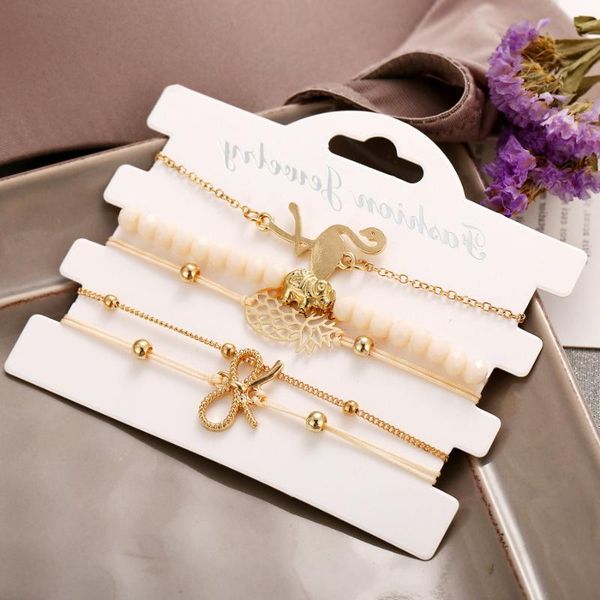 charm bracelets 2021 fashion accessories beads flamingo elephant pineapple bow 5 pieces set for women jewelry party bangle gifts, Golden;silver
charm bracelets 2021 fashion accessories beads flamingo elephant pineapple bow 5 pieces set for women jewelry party bangle gifts, Golden;silver