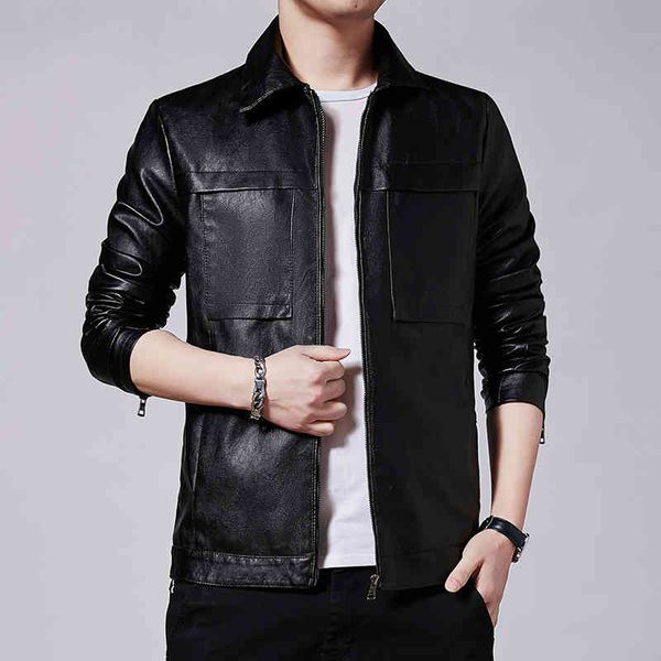men's leather & faux leather jacket 100%, soft with man buttons, casual motorcycle turtleneck down, , 4mve, Black
men's leather & faux leather jacket 100%, soft with man buttons, casual motorcycle turtleneck down, , 4mve, Black