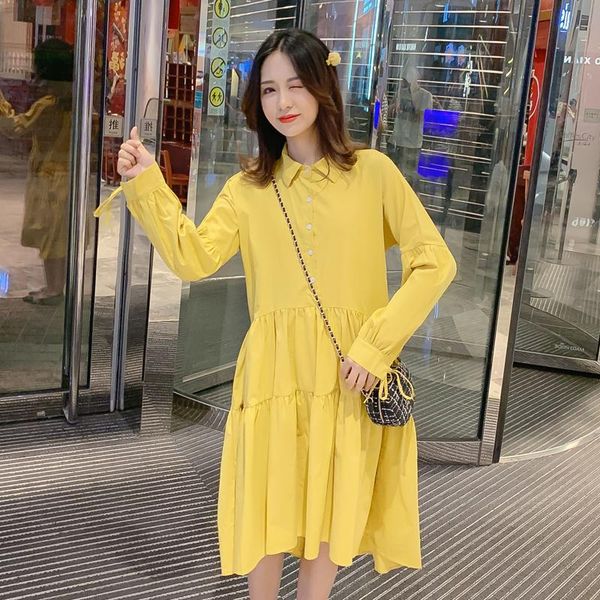 maternity dresses 2021 autumn shirt long sleeve loose pregnant women dress solid color turn-down collar princess elegant, White
maternity dresses 2021 autumn shirt long sleeve loose pregnant women dress solid color turn-down collar princess elegant, White