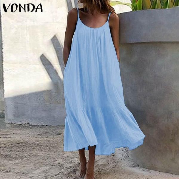 casual dresses summer long dress 2021 vonda women sundress sleeveless maxi beach holiday loose robe vestidos, Black;gray
casual dresses summer long dress 2021 vonda women sundress sleeveless maxi beach holiday loose robe vestidos, Black;gray