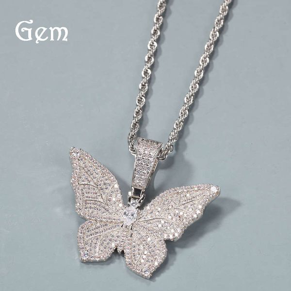 hip hop zircon butterfly pendant necklace new style butterfly insect sweater chain, Silver
hip hop zircon butterfly pendant necklace new style butterfly insect sweater chain, Silver