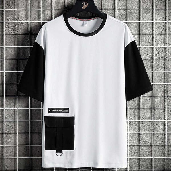 men's t-shirts summer oversized t-shirts men hip hop streetwear black white patchwork cotton t shirt male harajuku big pockets top, White;black
men's t-shirts summer oversized t-shirts men hip hop streetwear black white patchwork cotton t shirt male harajuku big pockets top, White;black
