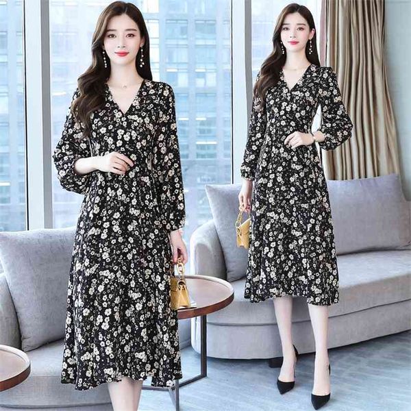 vintage casual 3xl plus size long sleeve dresses autumn female black floral chiffon midi dress elegant women party vestido 210528, Black;gray
vintage casual 3xl plus size long sleeve dresses autumn female black floral chiffon midi dress elegant women party vestido 210528, Black;gray