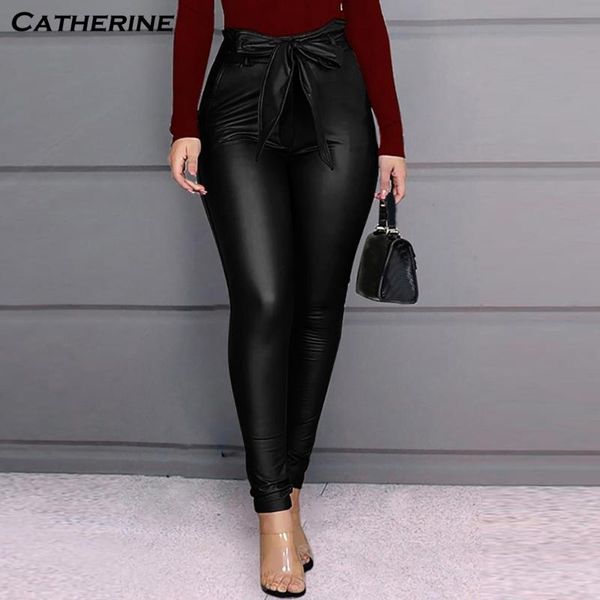 women's pants & capris trendy black bow women tight leather high waist pencil trousers fall pantalon femme 2021, Black;white
women's pants & capris trendy black bow women tight leather high waist pencil trousers fall pantalon femme 2021, Black;white