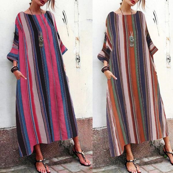 autumn spring women half sleeve striped loose bohe beach long robe cotton dress robe femme sukienki vestidos de verano, Black;gray
autumn spring women half sleeve striped loose bohe beach long robe cotton dress robe femme sukienki vestidos de verano, Black;gray