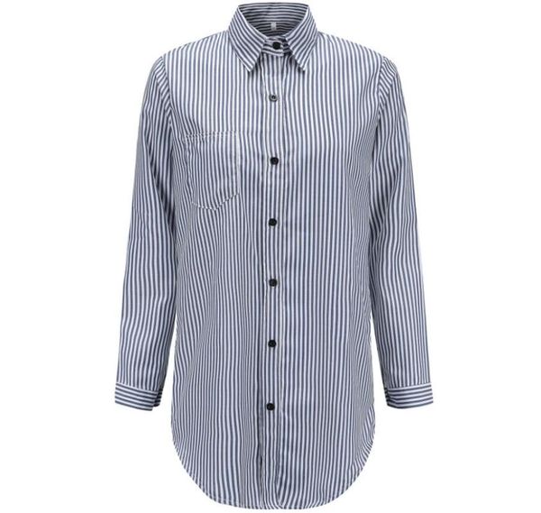 women's blouses & shirts casual autumn winter loose vertical stripes buttons offce blusas lapel long-sleeved dovetail, White
women's blouses & shirts casual autumn winter loose vertical stripes buttons offce blusas lapel long-sleeved dovetail, White