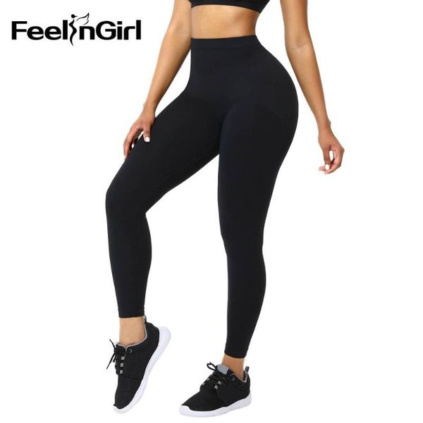 women's shapers feelingirl high waist leggings tummy control bulift slimming pants compression tights seamless body shaper plus size le, Black;white
