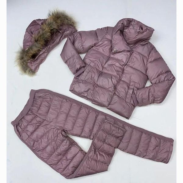 women's two piece pants floy fashion detachable hat patchwork fur parkas suits women elegant loose solid suit straight full length ladi, White
women's two piece pants floy fashion detachable hat patchwork fur parkas suits women elegant loose solid suit straight full length ladi, White