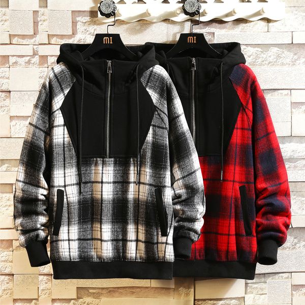 2021 new japan style o-neck spring autumn plaid hoodie sweatshirt men's thick hip hop streetwear clothes w905 pja0, Black
2021 new japan style o-neck spring autumn plaid hoodie sweatshirt men's thick hip hop streetwear clothes w905 pja0, Black