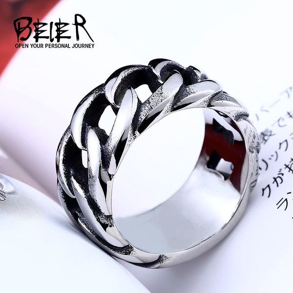 cluster rings beier store 316l stainless steel ring gothic chain personality retro fashion jewelry br8-175, Golden;silver
cluster rings beier store 316l stainless steel ring gothic chain personality retro fashion jewelry br8-175, Golden;silver