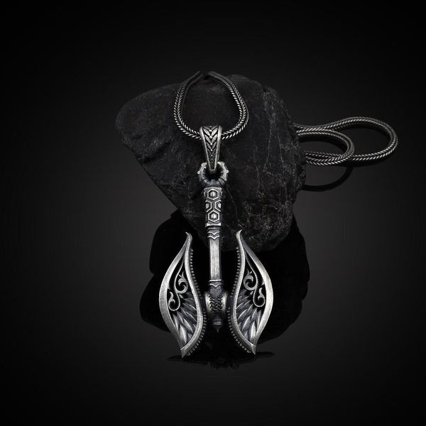 viking tomahawk necklace men's hip hop titanium steel gift sweater chain pendant, Silver
viking tomahawk necklace men's hip hop titanium steel gift sweater chain pendant, Silver