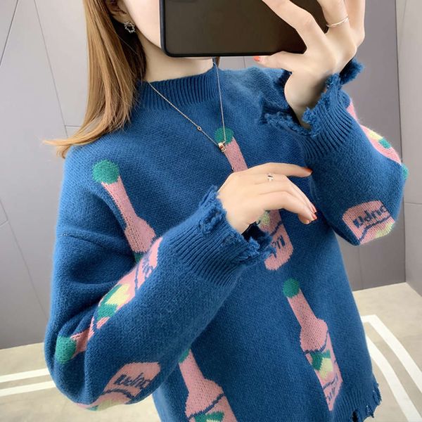 sweater with overcoat, loose design, new style for women in autumn and winter 2021, White;black
sweater with overcoat, loose design, new style for women in autumn and winter 2021, White;black