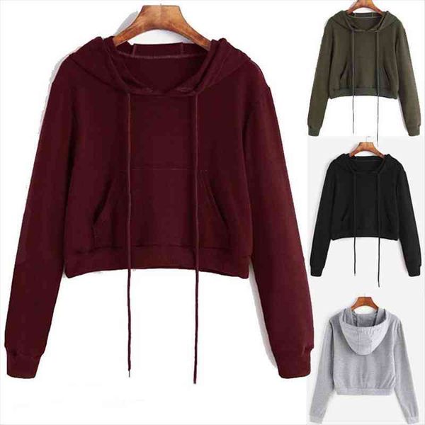 fashion women sweatshirt solid crop hoodie long sleeve jumper hooded pullover coat casual sweatshirt top, Black
fashion women sweatshirt solid crop hoodie long sleeve jumper hooded pullover coat casual sweatshirt top, Black