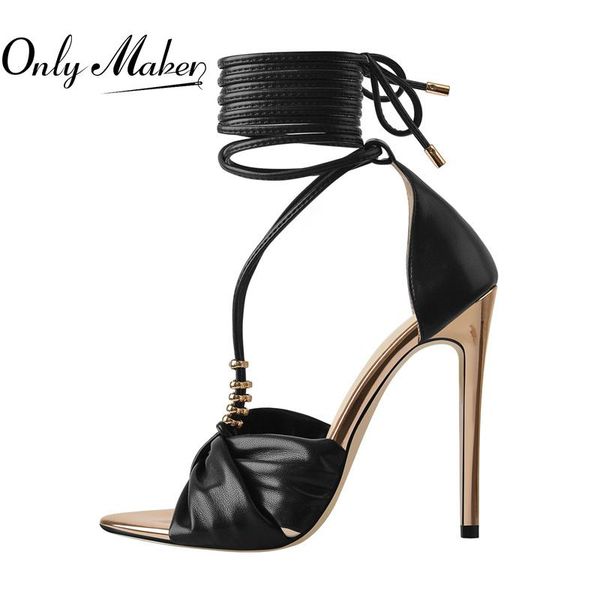 dress shoes onlymaker pointed toe sandals lace up metal thin high heels butterfly knot pleated matte ankle strap decoration, Black
dress shoes onlymaker pointed toe sandals lace up metal thin high heels butterfly knot pleated matte ankle strap decoration, Black