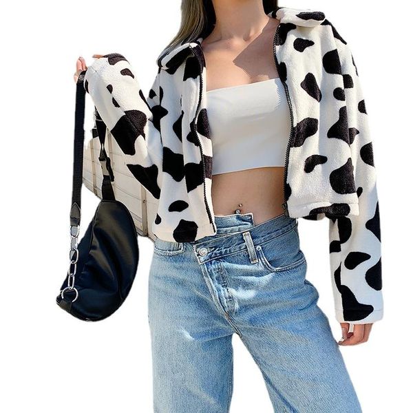 women's jackets women autumn and winter fashion jacket cow print warm short long sleeve coats, Black;brown
women's jackets women autumn and winter fashion jacket cow print warm short long sleeve coats, Black;brown
