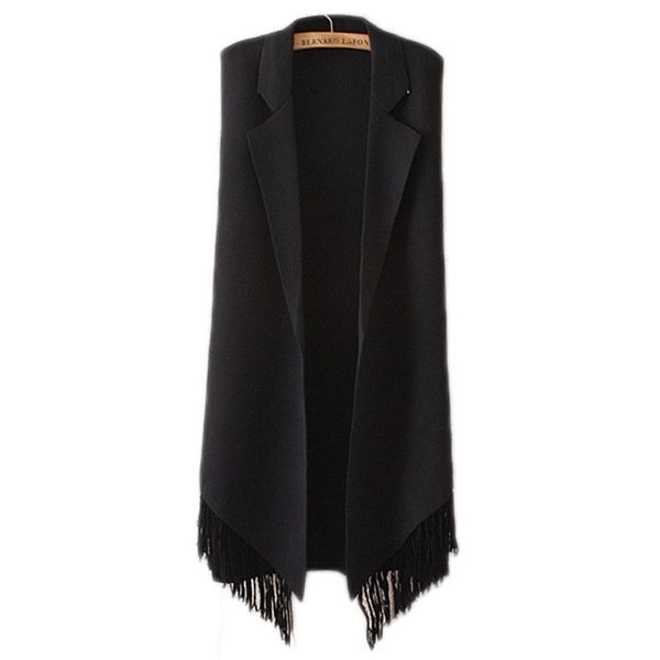 women knitted cardigan sweater vest coat new autumn fashion sleeveless tassel long vest jacket female lh933, Black;white
women knitted cardigan sweater vest coat new autumn fashion sleeveless tassel long vest jacket female lh933, Black;white