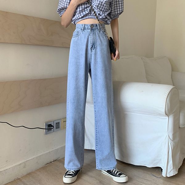 2021 new high waist women summer vintage thin jeans harajuku straight wide leg pants light denim trousers streetwear 6voi, Blue
2021 new high waist women summer vintage thin jeans harajuku straight wide leg pants light denim trousers streetwear 6voi, Blue