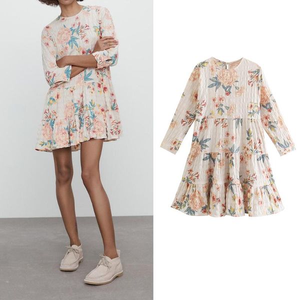 casual dresses women fashion spring flower print ruffle trim pleated mini dress three quater o neck vintage 2021 female vestidos, Black;gray
casual dresses women fashion spring flower print ruffle trim pleated mini dress three quater o neck vintage 2021 female vestidos, Black;gray