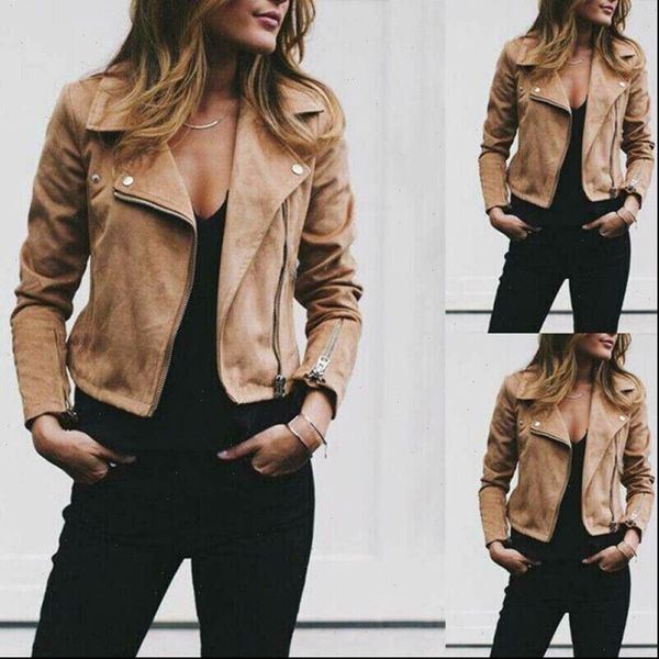 2021 womens jacket flight coat zip up windbreaker lady solid fashion biker loose outwear clothes, Black;brown
2021 womens jacket flight coat zip up windbreaker lady solid fashion biker loose outwear clothes, Black;brown