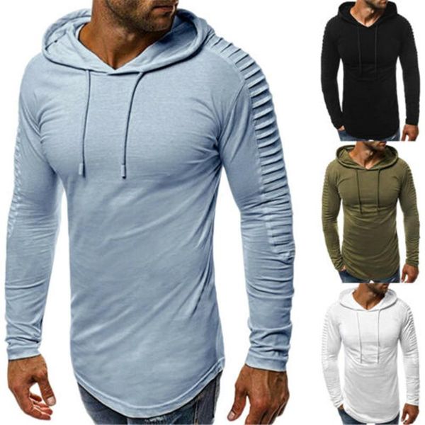 men's t-shirts korean style men hooded t-shirt pleated autumn spring masculina solid tee male pullover bodybuilding gym, White;black
men's t-shirts korean style men hooded t-shirt pleated autumn spring masculina solid tee male pullover bodybuilding gym, White;black