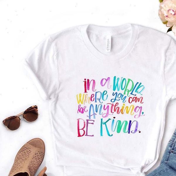 women t shirt in a world where you can be anything be kind print tshirt women short sleeve o neck loose t, White
women t shirt in a world where you can be anything be kind print tshirt women short sleeve o neck loose t, White
