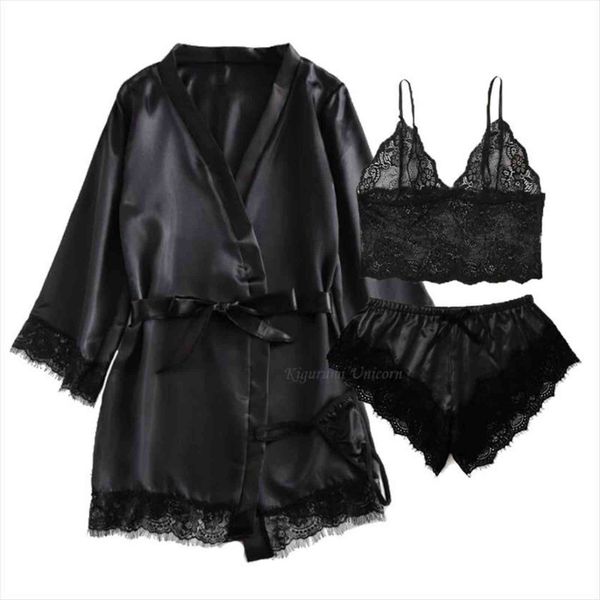 pajamas set silk summer womens sleepwears flower pyjamas long sleeve shirt pants handwork 3pcs lingerie striped sleepwear, Black;red
pajamas set silk summer womens sleepwears flower pyjamas long sleeve shirt pants handwork 3pcs lingerie striped sleepwear, Black;red