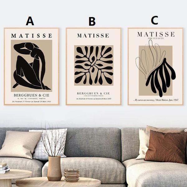 unframed modern retro abstract human body pattern canvas painting