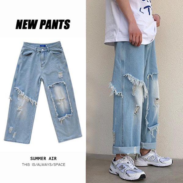 men's jeans loose ripped hole pants for men 2021 fashion trends patchwork clothing teens punk distressed baggy blue denim streetwear
men's jeans loose ripped hole pants for men 2021 fashion trends patchwork clothing teens punk distressed baggy blue denim streetwear