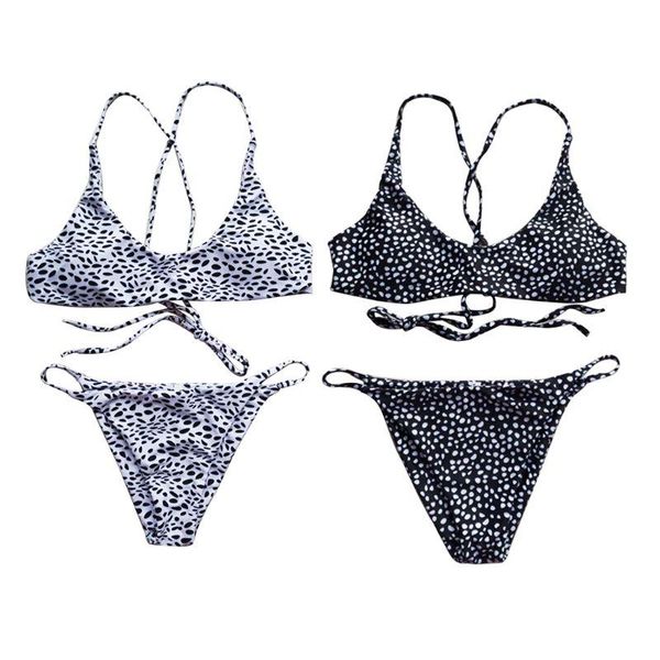 bras sets women two piece bikini set leopard irregular dot digital printing swimsuit criss cross lace up backless bra low waist g-str, Red;black
bras sets women two piece bikini set leopard irregular dot digital printing swimsuit criss cross lace up backless bra low waist g-str, Red;black