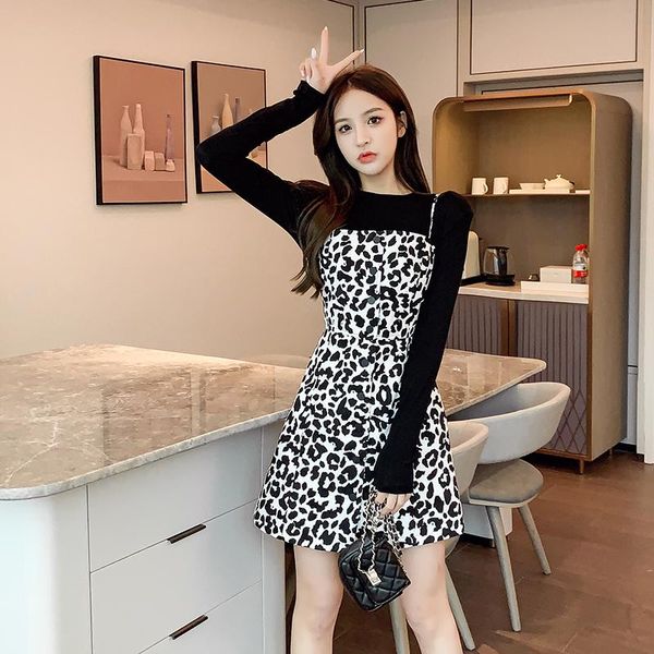 casual dresses coigarsam vintage women one-piece dress korean spaghetti strap white yellow leopard grey l, Black;gray
casual dresses coigarsam vintage women one-piece dress korean spaghetti strap white yellow leopard grey l, Black;gray