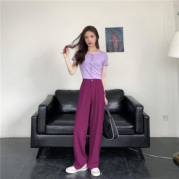 women's pants & capris 6 colors women casual loose high waist vintage wide leg korean style all-match simple plus size pants2xl 2021, Black;white
women's pants & capris 6 colors women casual loose high waist vintage wide leg korean style all-match simple plus size pants2xl 2021, Black;white