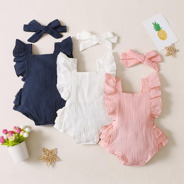 rompers infant baby romper jumpsuit summer girls clothes sleeve ruffles solid backless bodysuit+headband born, Blue
rompers infant baby romper jumpsuit summer girls clothes sleeve ruffles solid backless bodysuit+headband born, Blue