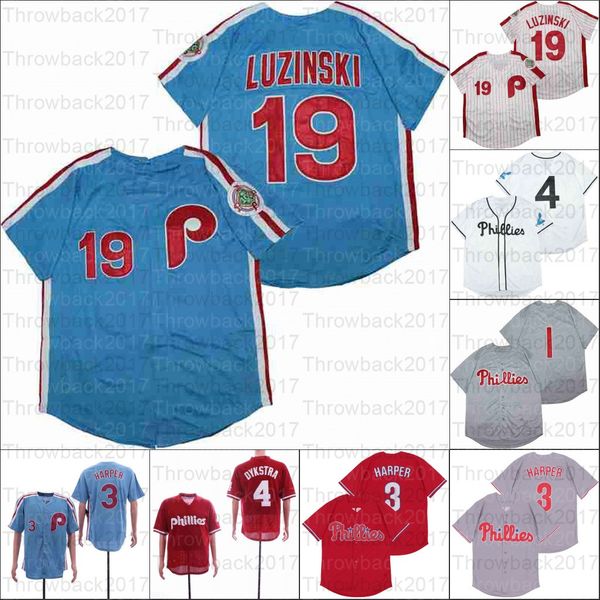 retro baseball 1942 1945 and 1948 home jersey 19 luzinski 3 harper 4 dykstra, Blue;black
retro baseball 1942 1945 and 1948 home jersey 19 luzinski 3 harper 4 dykstra, Blue;black