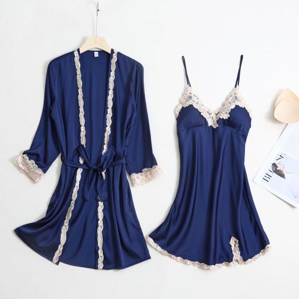 women's sleepwear faux silk robe set kimono 2pcs bathrobe gown for women bride bridesmaid wedding nightdress with pads nightwear, Black;red
women's sleepwear faux silk robe set kimono 2pcs bathrobe gown for women bride bridesmaid wedding nightdress with pads nightwear, Black;red