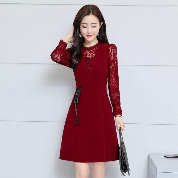 casual dresses 2021 autumn pattern european self-cultivation thin lace lady of quality split joint false two paper rendering dress, Black;gray
casual dresses 2021 autumn pattern european self-cultivation thin lace lady of quality split joint false two paper rendering dress, Black;gray
