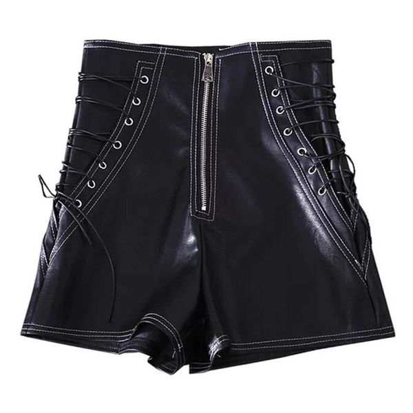 women's shorts big size s-5xl high waist black leather women harajuku designer cross tied zip 2021 autumn a-line oversize pants, White;black
women's shorts big size s-5xl high waist black leather women harajuku designer cross tied zip 2021 autumn a-line oversize pants, White;black