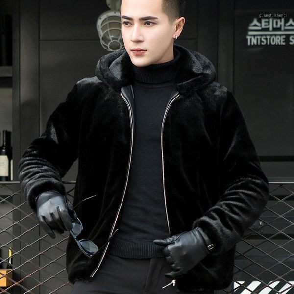 men's fur & faux fashion high imitation mink coat zipper jacket hooded overcoat winter clothes men clothing, Black
men's fur & faux fashion high imitation mink coat zipper jacket hooded overcoat winter clothes men clothing, Black
