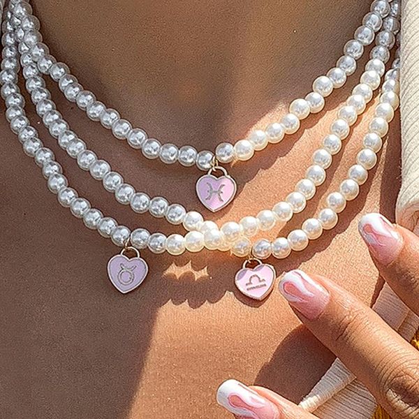 pendant necklaces y2k jewelry pink peach heart 12 constellation necklace for women harajuku pearl fashion charm 90s aesthetic, Silver
pendant necklaces y2k jewelry pink peach heart 12 constellation necklace for women harajuku pearl fashion charm 90s aesthetic, Silver