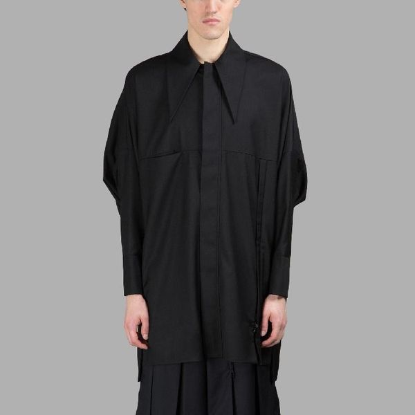 men's casual shirts customized black big tip-collar independent original design brand loose medium-length shoulder-dropping young long-, White;black
men's casual shirts customized black big tip-collar independent original design brand loose medium-length shoulder-dropping young long-, White;black