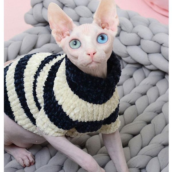 hairless cat sweater warm cat clothes in autumn and winter sphinx devon pet handmade sweater