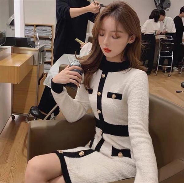 autumn korean style high waist womens dress slimming black and white color matching slim, Black;gray
autumn korean style high waist womens dress slimming black and white color matching slim, Black;gray