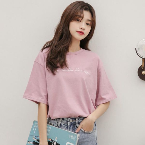 women's t-shirt korean style women fashion ulzzang harajuku kawaii 2021 summer sweet vintage embroidered letter friends pink t shirt, White
women's t-shirt korean style women fashion ulzzang harajuku kawaii 2021 summer sweet vintage embroidered letter friends pink t shirt, White