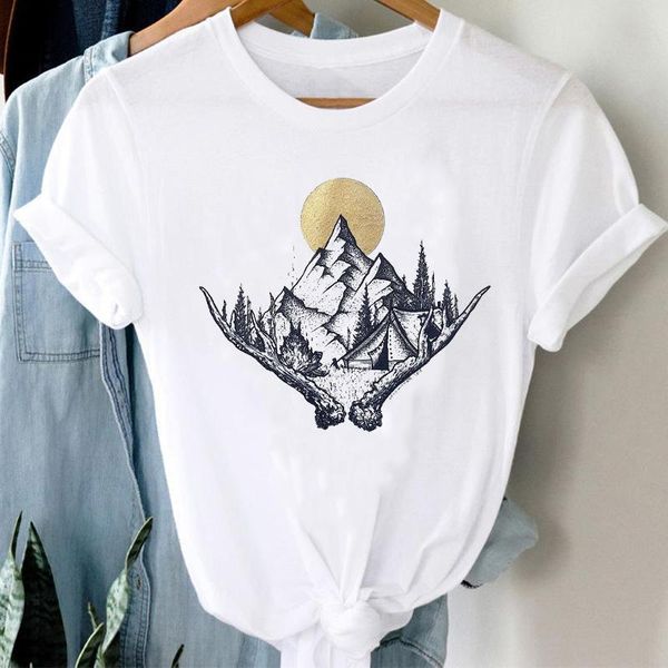 women's t-shirt t-shirts women vogue mountain travel casual girl 90s short sleeve clothes stylish tshirt lady print summer tee, White
women's t-shirt t-shirts women vogue mountain travel casual girl 90s short sleeve clothes stylish tshirt lady print summer tee, White