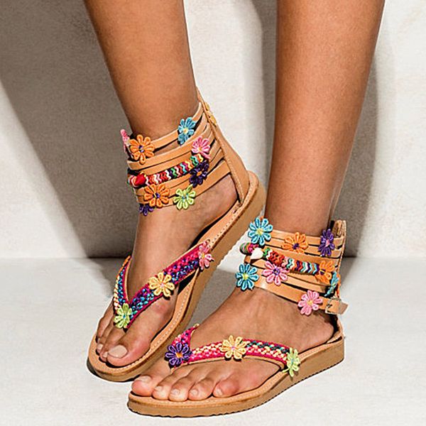 Woman Sandals Shoes Retro Flats Flip Flops Women Bohemia Style Womens Sandals Flowers Flat Shoes Female Beach Slides Footwear, Colorful
Woman Sandals Shoes Retro Flats Flip Flops Women Bohemia Style Womens Sandals Flowers Flat Shoes Female Beach Slides Footwear, Colorful