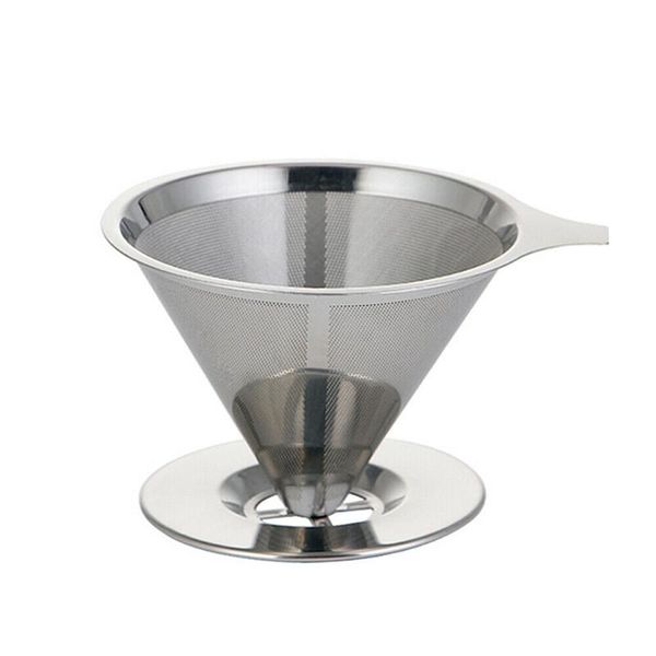 coffee filters reusable filter tea strainer stainless steel cone baskets mesh dripper with stand holder
coffee filters reusable filter tea strainer stainless steel cone baskets mesh dripper with stand holder