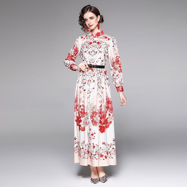 casual dresses 2021 floral runway elegant maxi dress women retro lantern sleeve mock neck office slim printed white pleated party frock, Black;gray
casual dresses 2021 floral runway elegant maxi dress women retro lantern sleeve mock neck office slim printed white pleated party frock, Black;gray