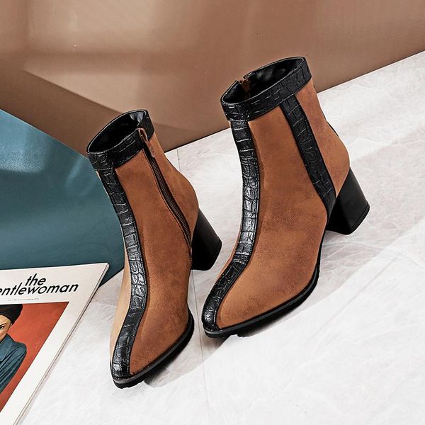 boots 2021 short ankle for women fashion pu pointed toe square heel slip-on plush shoes plus size48, Black
boots 2021 short ankle for women fashion pu pointed toe square heel slip-on plush shoes plus size48, Black