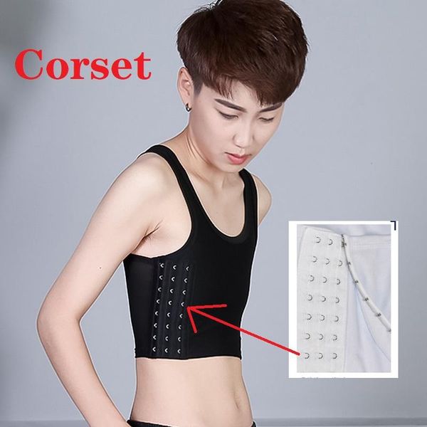 women's shapers short corset vests comfortable breathable big breasts show small turn girls tomboy, Black;white
women's shapers short corset vests comfortable breathable big breasts show small turn girls tomboy, Black;white
